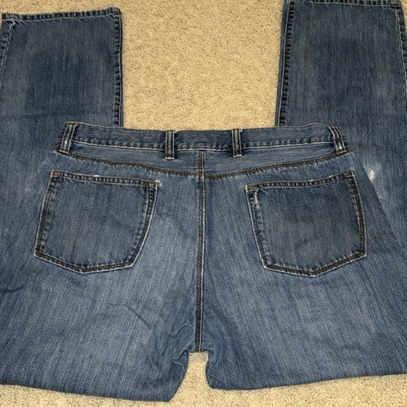 Gap Mens Classic 5-Pocket Premium Straight Jeans Distress 2013 Rustic Wash 36x34 - Picture 11 of 11